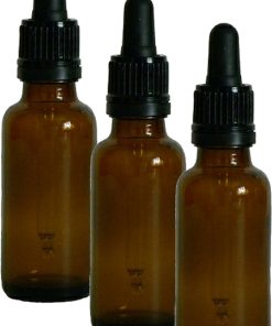 20ml Glass Bottles with Glass Pipettes x3